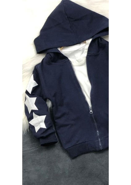 Kız Çocuk Yıldız Aplike Üçlü Takım - Hırka - Body - Pantolon - %100 Pamuklu modelleri