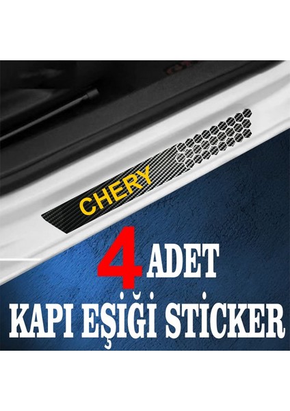 Chery Uyumlu Özel Oto Kapı Eşikleri Sticker Karbon 4 Adet fiyatları