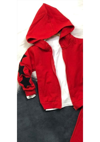 Kız Çocuk Yıldız Aplike Üçlü Takım - Hırka - Body - Pantolon - %100 Pamuklu modelleri