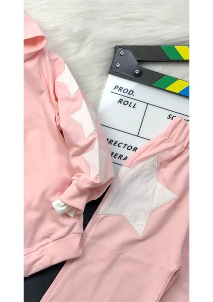 Kız Çocuk Yıldız Aplike Üçlü Takım - Hırka - Body - Pantolon - %100 Pamuklu fiyatları