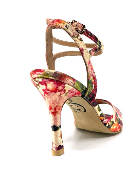 𝐅𝐋𝐎𝐑𝐀𝐍𝐀 | 𝐆𝐄𝐋𝐓𝐎𝐍𝐘® Tango • Düğün • Gece • Özel Gün • Çiçek Desenli Parlak Kumaşlı Zarif Kadın Topuklu Ayakkabı modelleri