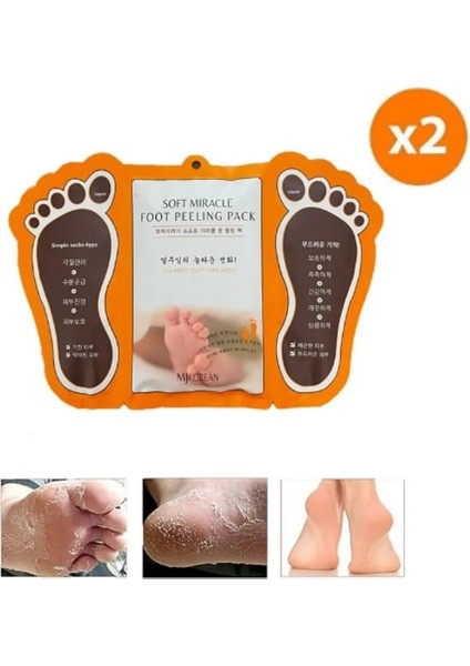 Mjkorean Miracle Foot Peeling Pack - Mjkorean Çorap Tipi Ayak Peeling Maskesi 2'li