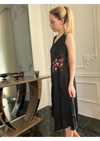 Kadın Organik Pamuk Kolsuz Uzun Otantik Elbise fiyatları