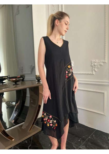 Kadın Organik Pamuk Kolsuz Uzun Otantik Elbise modelleri