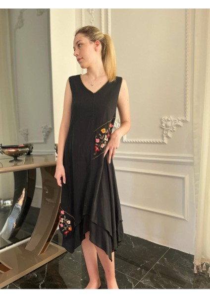 Kadın Organik Pamuk Kolsuz Uzun Otantik Elbise fırsatları