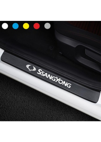 Ssangyong Için Uyumlu Aksesuar Oto Kapı Eşiği Sticker Karbon 4 Adet