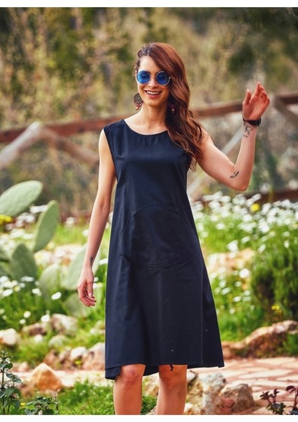 Bohem Kanguru Cep Kayık Yaka Otantik Elbise modelleri