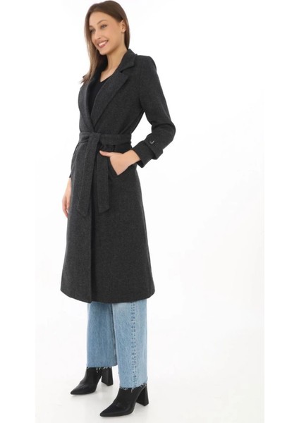 Monsi Kadın Astarlı Balık Sırtı Kaşmir Kaşe Kaban indirimleri