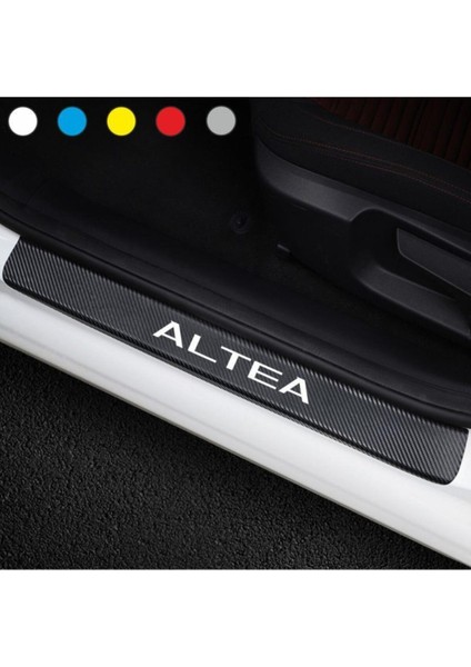 Seat Altea Için Uyumlu Aksesuar Oto Kapı Eşiği Sticker Karbon 4 Adet