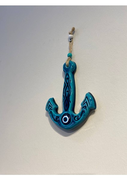 El Yapımı Seramik Çapa Duvar Süsü – 14X11 cm Nazar Boncuklu Marin Temalı Askılı Dekoratif Obje modelleri