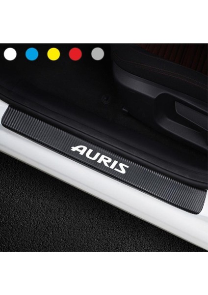 Toyota Auris Için Uyumlu Aksesuar Oto Kapı Eşiği Sticker Karbon 4 Adet