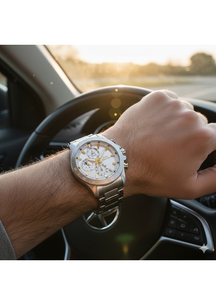 SL.09.2482.2.04 Erkek Kol Saati | Sarı Detaylı 44 mm Çelik Güç ve Fonksiyonellik fiyatları