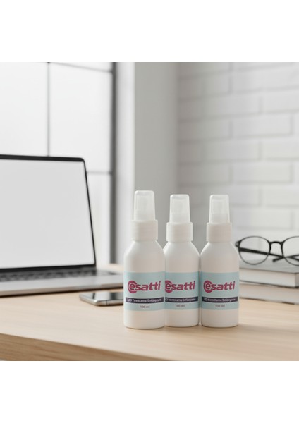 3 Adet Gözlük ve Ekran Temizleme Mendili, 100ML Sprey ve Mikrofiber Temizleme Mendili