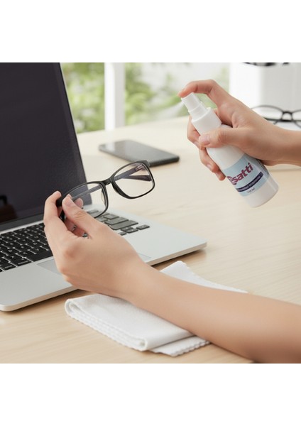 3 Adet Gözlük ve Ekran Temizleme Mendili, 100ML Sprey ve Mikrofiber Temizleme Mendili modelleri