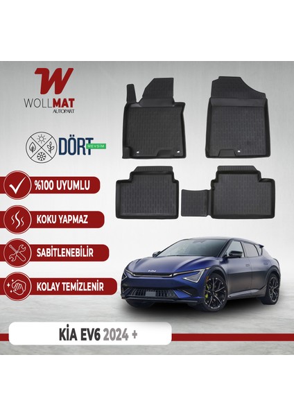 Kia Ev6 Paspas 2024 Sonrası Uyumlu 3D Havuzlu Paspas Seti Seti