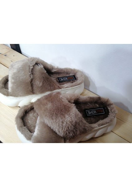 Çapraz Bantlı Rahat Yumuşak Tabanlı Tüylü Şık Ev Kış Terliği modelleri