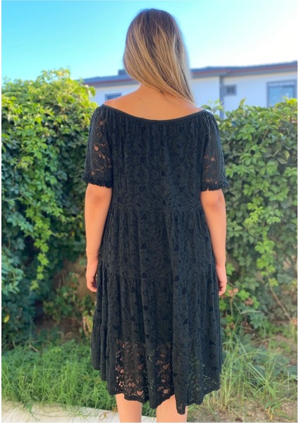 Kadın Siyah Dantelli Elbise modelleri