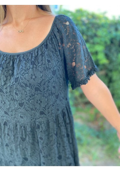 Kadın Siyah Dantelli Elbise fırsatları
