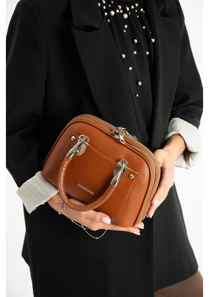 ,çok Gözlü,fitil Detaylı , Taba El ve Çapraz Kadın Çantası