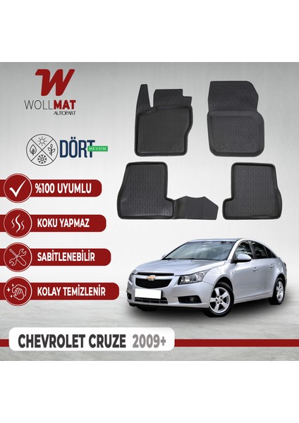 Chevrolet Cruze Paspas 2009 ve Sonrası Uyumlu 3D Havuzlu Paspas