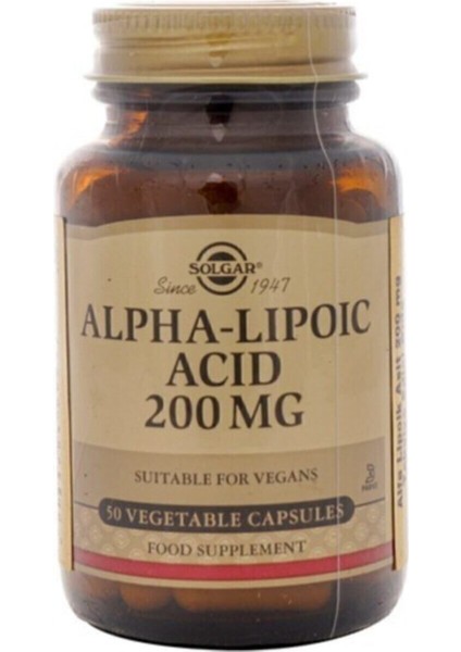 Alpha Lipoic Acid 200 Mg 50 Kapsül