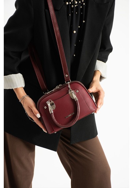 ,çok Gözlü,fitil Detaylı , Bordo El ve Çapraz Kadın Çantası fiyatları