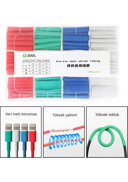 200 Adet Isıyla Daralan Makaron Seti Heat Shrink Elektrik Yalıtım indirimleri
