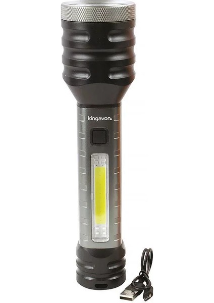 5W Cob ve LED Şarj Edilebilir El Feneri - Siyah (5286) fiyatları