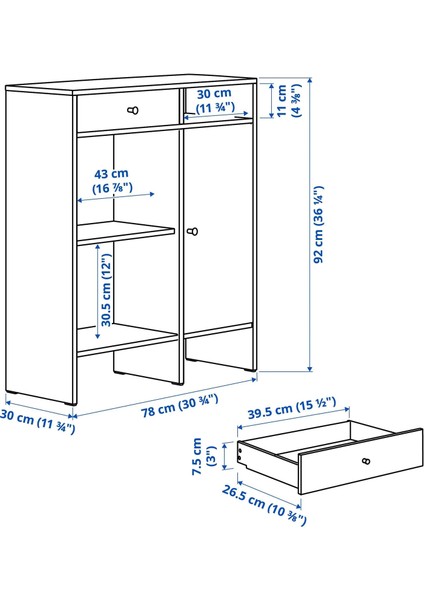 Baggebo Büfe Beyaz 78 x 92 Cm fiyatları
