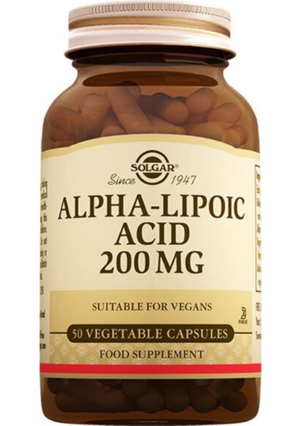 Alpha Lipoic Acid 200 Mg 50 Kapsül Alpa Lipoik Asit