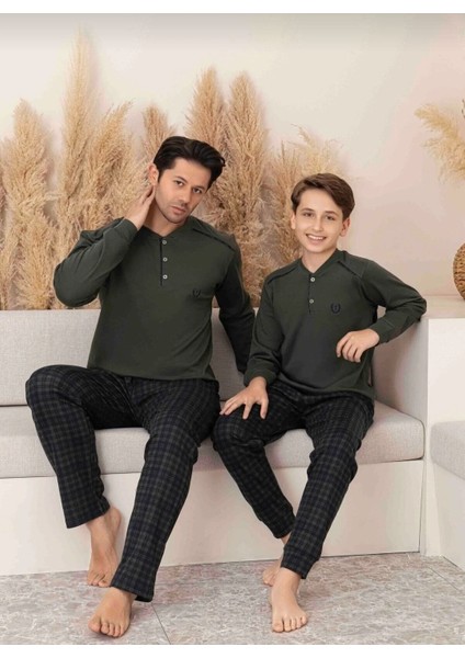 Ekose Kareli Mevsimlik Kumaş Uzun Kol Baba -Oğul Pijama Takım(Tek Tek Sepete Eklenmelidir) fırsatları