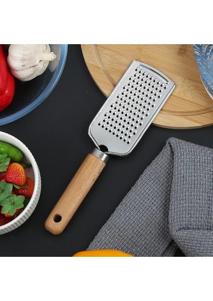 Ahşap Saplı Paslanmaz Çelik Limon ve Peynir Rendesi, Keskin Çok Amaçlı Sebze ve Narenciye Dilimleyici, Mutfak Aksesuarı