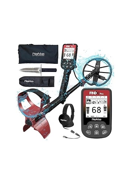 Fındx Pro Yetişkinler Için Metal Dedektörü, Altın Için Profesyonel Tamamen Su Geçirmez Metal Dedektörü, Pinpoint, USB Şarj Edilebilir, Arkadan Aydınlatmalı LCD (Kulaklıklı Komple Kit, Taşıma