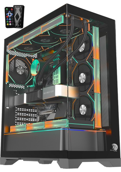 Artıst 7x Argb Kumandalı Fan USB 3.0 Atx Gaming Bilgisayar kasası siyah