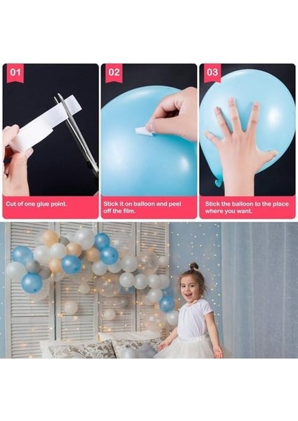 Toys - 2 Adet Çift Taraflı Yapışkan Balon Yapıştırma Bandı, Sticker Damla Modeli ve Uçan Balon Aparatı Yapıştırıcı fiyatları