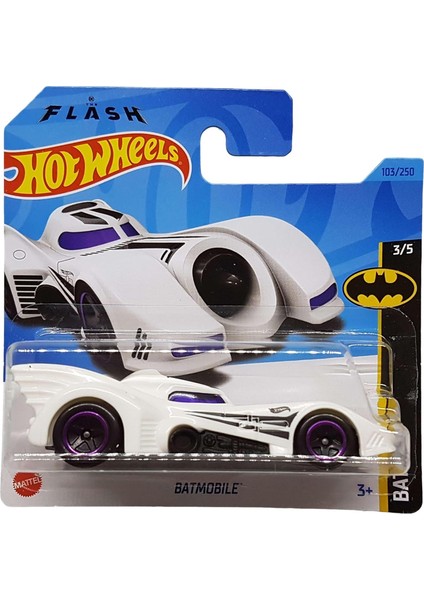- Batmobile - Batman: The Flash 3/5 - HKJ74 - Short Card - Dc - Beyaz - Mattel 2023