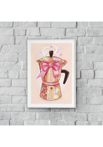 ''lady Coffee'' Poster Tablo (Çerçeveli)