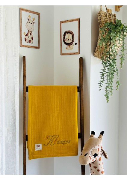 Ftbabycollection %100 Pamuk 4 Katlı Müslin Kişiselleştirilebilir Isim Nakışlı Bebek BATTANIYESI 100X110 CM fiyatları
