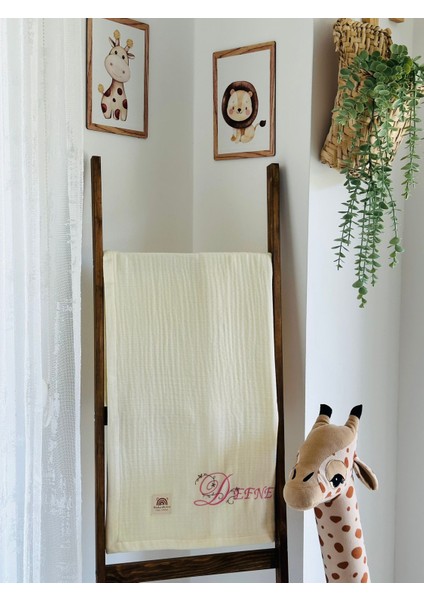 Ftbabycollection %100 Pamuk 4 Katlı Müslin Kişiselleştirilebilir Isim Nakışlı Bebek BATTANIYESI 100X110 CM fiyatları