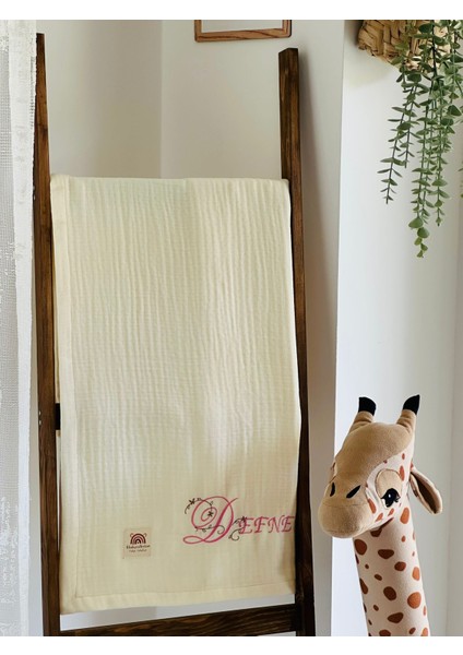Ftbabycollection %100 Pamuk 4 Katlı Müslin Kişiselleştirilebilir Isim Nakışlı Bebek BATTANIYESI 100X110 CM modelleri