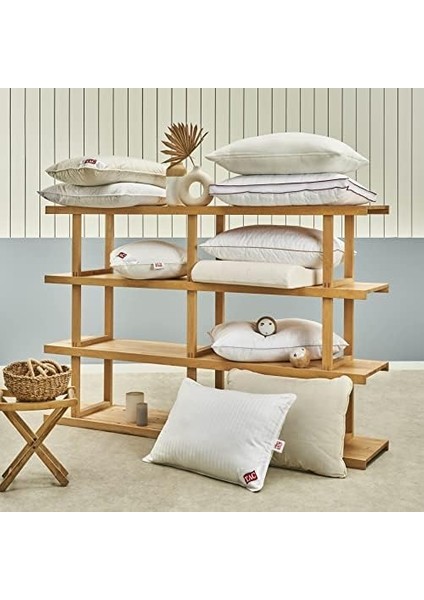 Ascot Düz Dış Kumaş: %100 Pamuk, Iç Dolgu: Boncuk Elyaf Yastık, Beyaz, 50X70 cm fiyatları