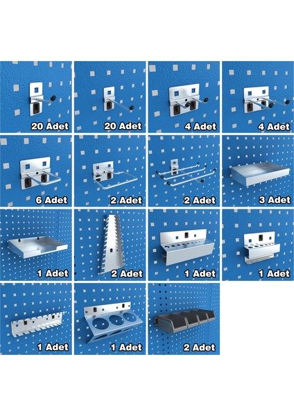 DP.45.100.02 Dolapsan Metal Delikli Takım Asma Panosu modelleri