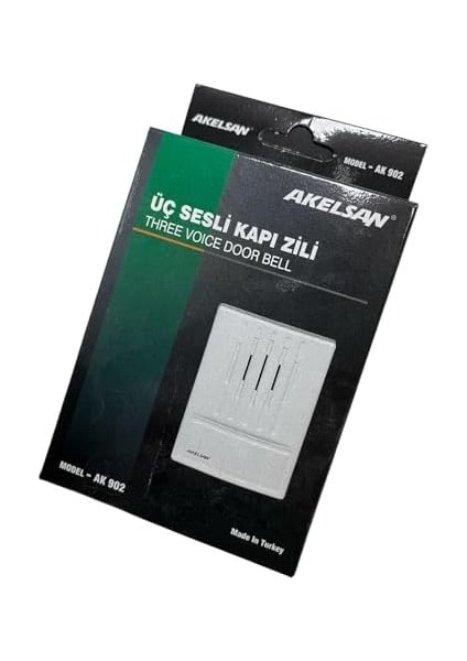 Kanarya Kapı Zili AK-902 – 3 Sesli, 12V Ac, 11X8X2 cm – Zil Trafosu ile Uyumlu, Kolay Montaj fiyatları
