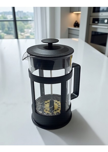 French Press Süzgeçli Kahve Çay Evde Barista Kalitesi Bitki Çay Pressi 600ML