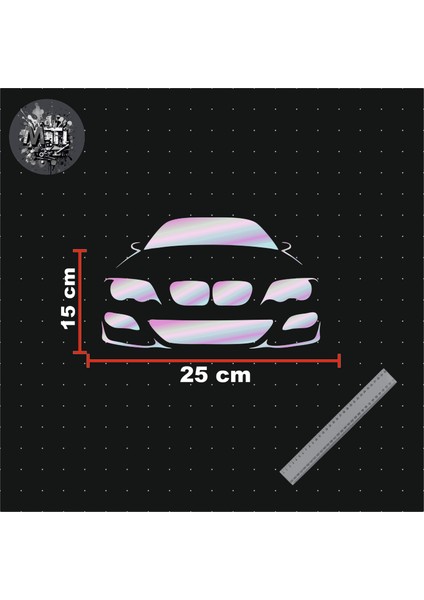 Bmw E46 25X15CM Dekoratif Yazı Jdm Araba- Cam Etiket Hologram Motor Laptop Stickeryapıştırma fiyatları