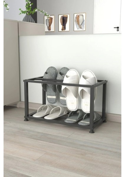 Metal Terlik Düzenleyici Modern Minimalist Antre & Hol Toparlayıcı 22X40X20 cm