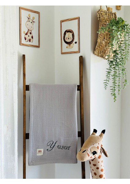 Ftbabycollection %100 Pamuk 4 Katlı Müslin Kişiselleştirilebilir Isim Nakışlı Bebek BATTANIYESI 100X110 CM fiyatları