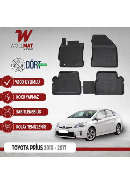Toyota Prius Paspas 2010 2017 Arası 3D Havuzlu Paspas Seti
