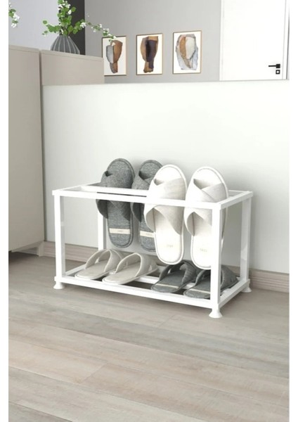 Metal Terlik Düzenleyici Modern Minimalist Antre & Hol Toparlayıcı 22X40X20 cm