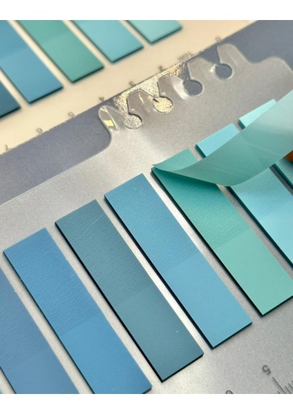 10 Renkli Cetvelli Soft Açık Mavi Tonlar Düz Kenar Şeffaf Pet Indeks Sticker/ındex Sticker/post-It fiyatları